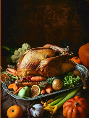 西餐美食烤鸡烧鸡，圣诞节摄影图