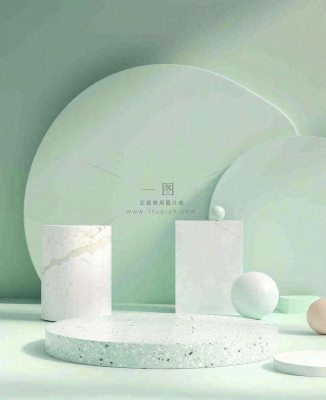 美妆护肤3d展台清新背景