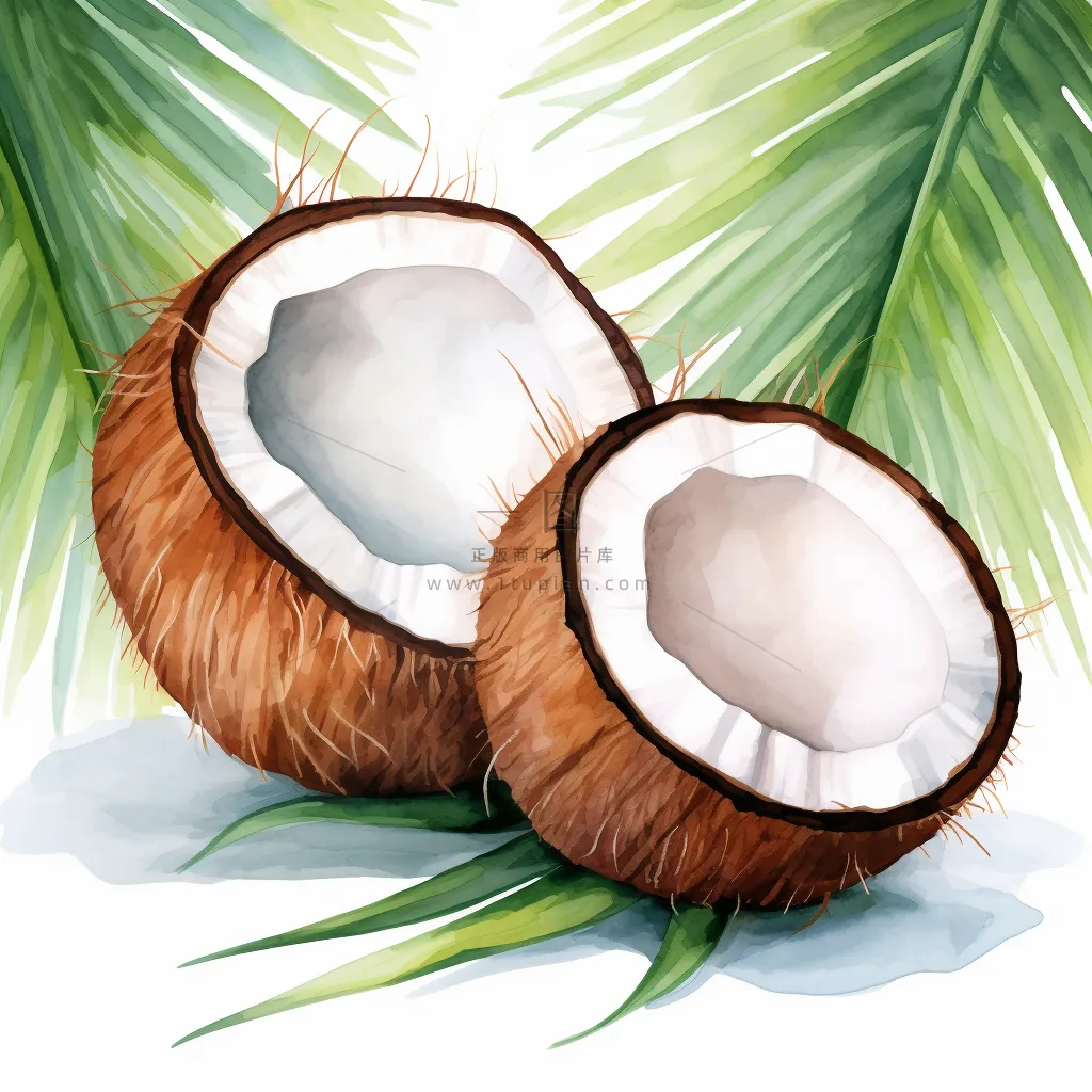 夏日椰子清凉插画素材