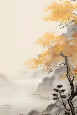 大气山水水墨意境背景 大气山水水墨意境背景