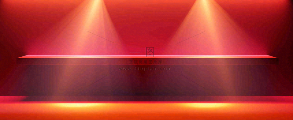 红色渐变灯光舞台质感背景