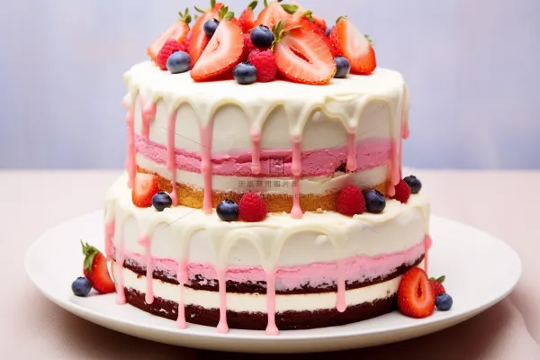 生日蛋糕水果蛋糕奶油节日甜点摄影图