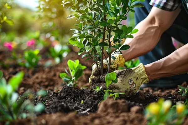 植树树苗保护环境摄影图