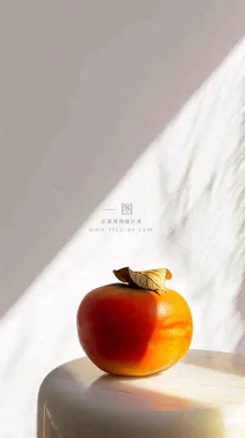 水果柿子苹果番茄芒果光影摄影，简约白色