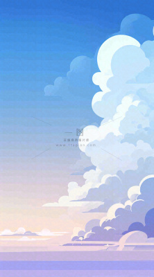 蓝紫色天空白云清新浪漫落日海上倒影 蓝紫色天空白云清新浪漫落日海上倒影