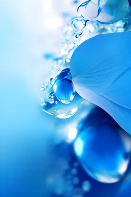 清新露珠蓝白色背景 清新露珠蓝白色背景