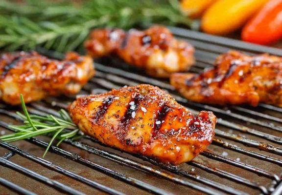 烤鸡鸡翅鸡腿美味美食摄影图