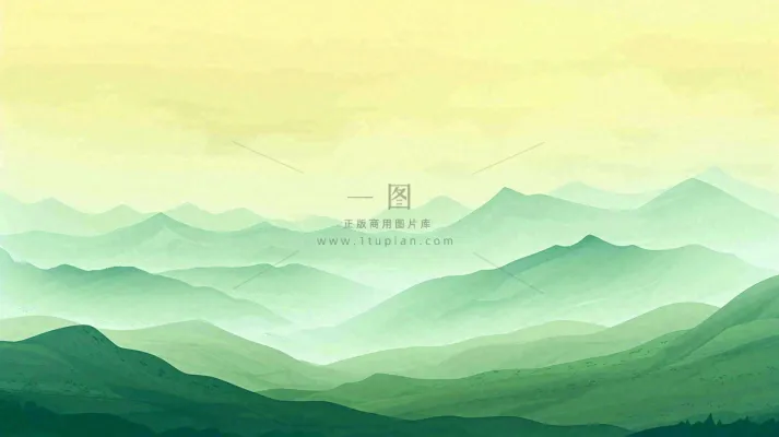 绿色延绵山脉意境国风 绿色延绵山脉意境国风