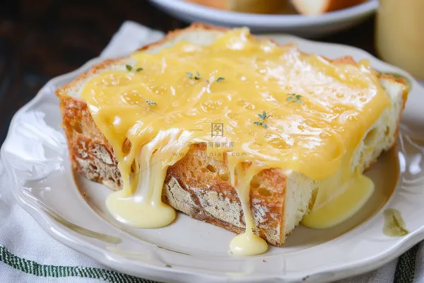 奶酪黄油吐司甜点美食摄影图