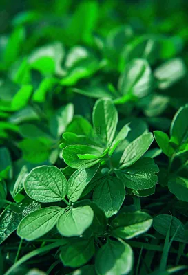 绿色新鲜茶叶绿叶摄影图