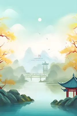 国风庭院简约清新阳光背景 国风庭院简约清新阳光背景