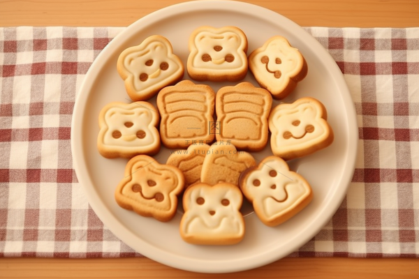 表情小饼干烘焙苏打饼摄影图