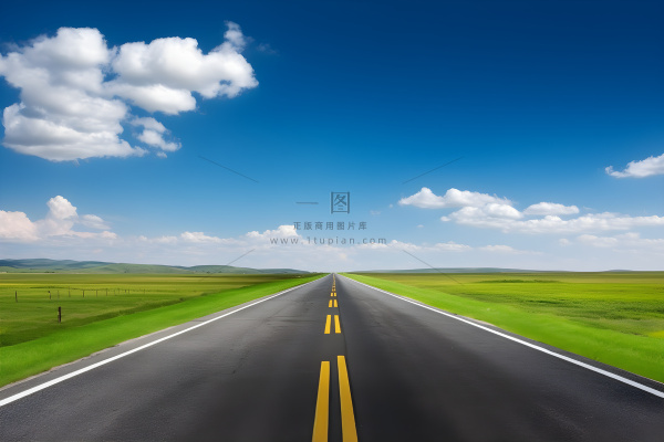 沥青公路的照片，一条通向远方的空旷道路插画背景