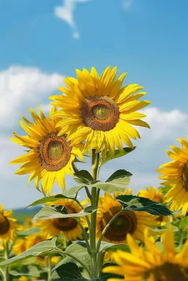 向日葵向阳鲜花摄影图