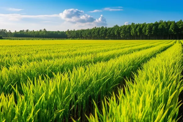 农田里的绿色稻苗稻谷摄影图