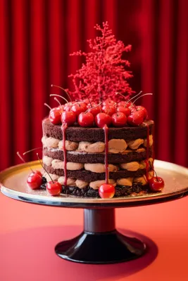 巧克力樱桃蛋糕节日甜点摄影图 巧克力樱桃蛋糕节日甜点摄影图
