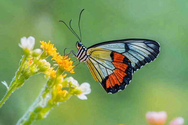 蝴蝶昆虫春天植物摄影图