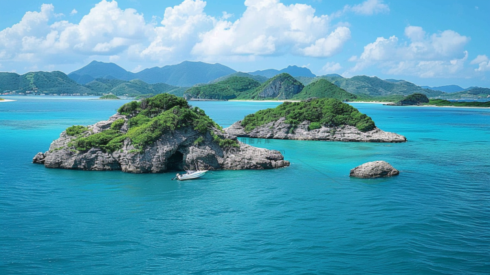 夏日海滩蓝色海洋度假摄影图