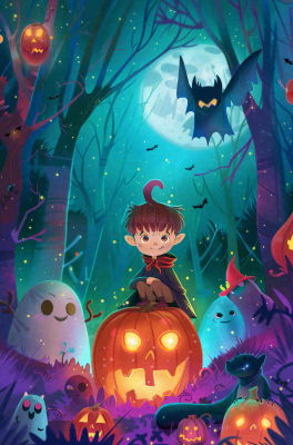 万圣节南瓜灯捣蛋恐怖背景