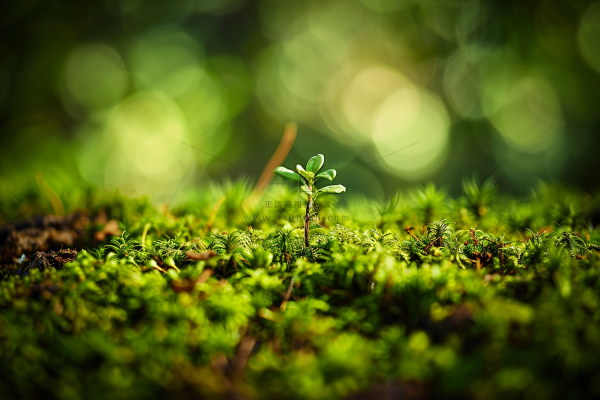 苔藓石壁上生长的苔藓春天摄影图