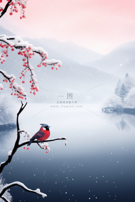 简约意境冬天雪景背景 简约意境冬天雪景背景