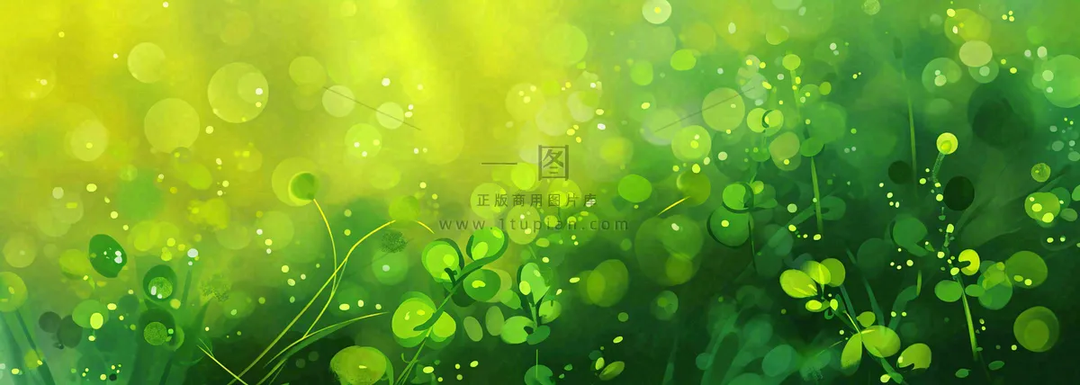 春天夏天绿色草地清新，春分立夏插画背景