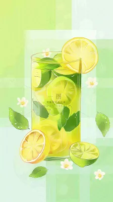 夏日饮品饮料清凉背景