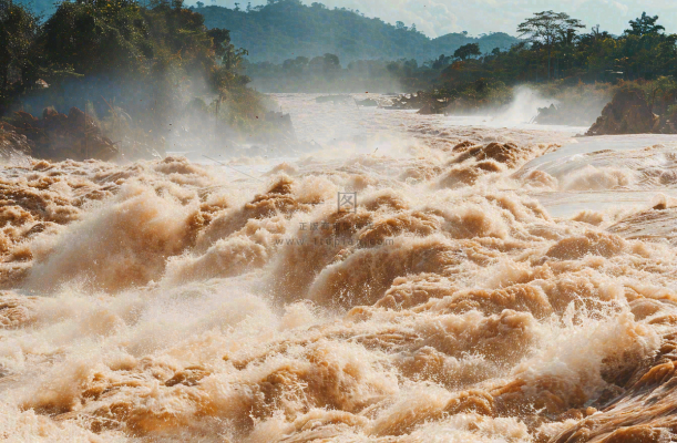 洪水自然灾害防洪预警摄影图