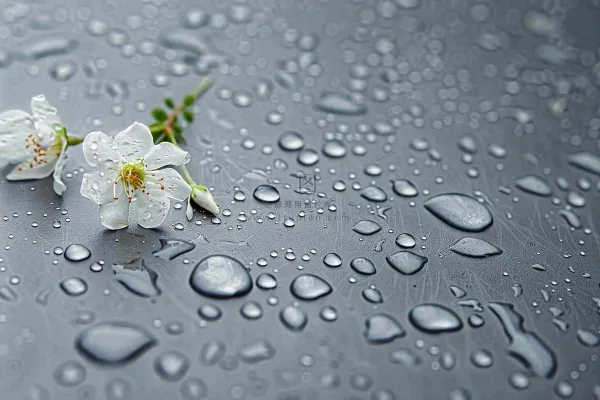 雨天掉落的白色花朵雨水谷雨寒露摄影图
