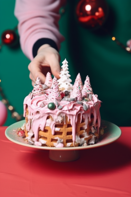 圣诞节日蛋糕庆祝节日甜点摄影图