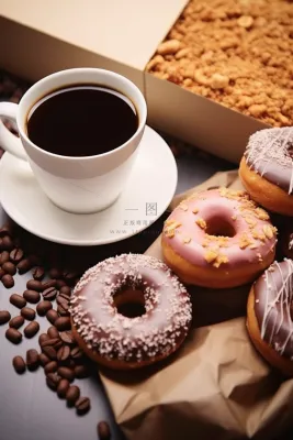 甜甜圈下午茶可口美食甜点摄影图