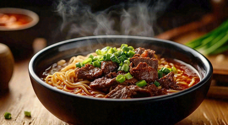 红烧牛肉面粉美食面食摄影图