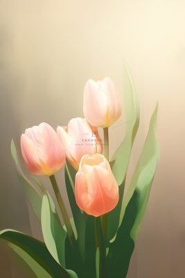 唯美淡雅郁金香感恩海报背景 唯美淡雅郁金香感恩海报背景