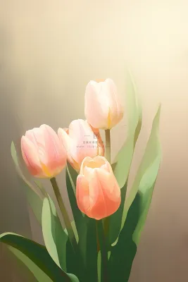 唯美淡雅郁金香感恩海报背景 唯美淡雅郁金香感恩海报背景