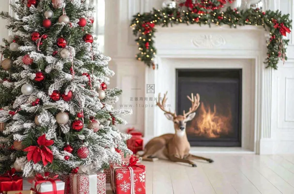 圣诞节室内装饰节日氛围摄影图 圣诞节室内装饰节日氛围摄影图