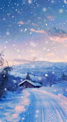 冬天寒冷白雪结冰大寒摄影图