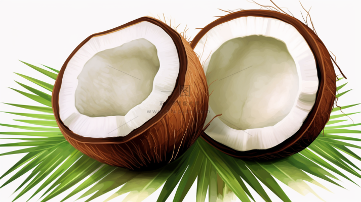 夏日椰子清凉插画素材