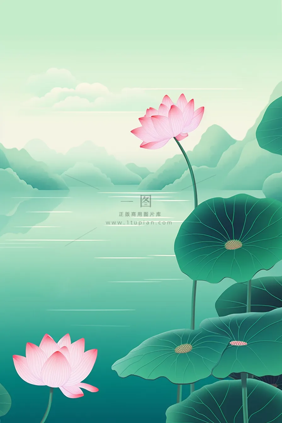创意意境淡雅节气海报背景