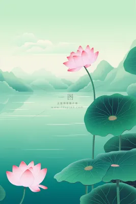 创意意境淡雅节气海报背景 创意意境淡雅节气海报背景