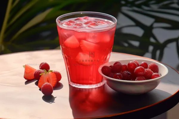 莓果鸡尾酒果茶冰镇饮料摄影图