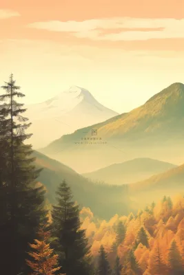 黄昏渐变从林意境雾气节气海报背景 黄昏渐变从林意境雾气节气海报背景