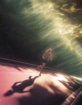 户外运动散步跑步奔跑，阳光活力摄影图