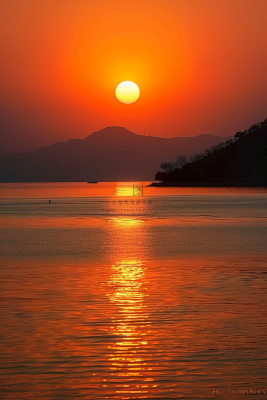 海上清晨日出朝霞云层摄影图