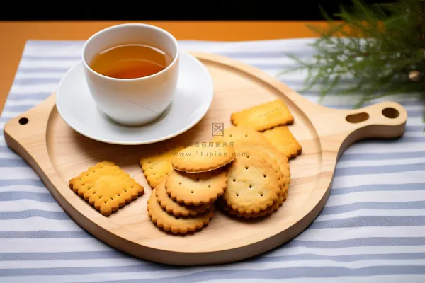 营养早餐日式小圆饼喝茶摄影图