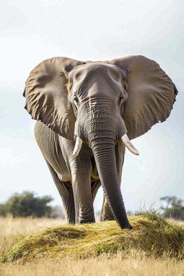 非洲大草原大象象群野生动物保护动物摄影图