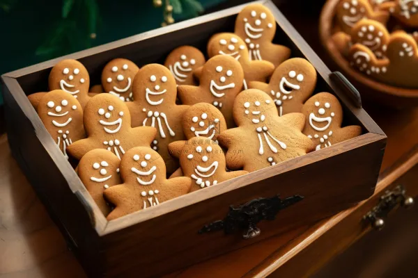 姜饼人圣诞饼干甜点摄影图 姜饼人圣诞饼干甜点摄影图