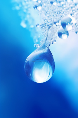 蓝色水滴露珠清新大气节气海报背景 蓝色水滴露珠清新大气节气海报背景