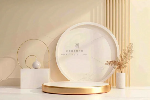 美妆护肤3d展台清新背景