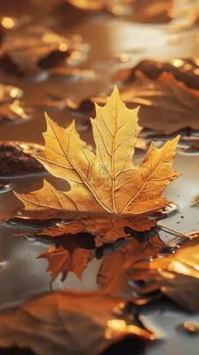 秋天黄色秋叶落叶雨天特写故事感,秋分立秋摄影图 秋天黄色秋叶落叶雨天特写故事感,秋分立秋摄影图