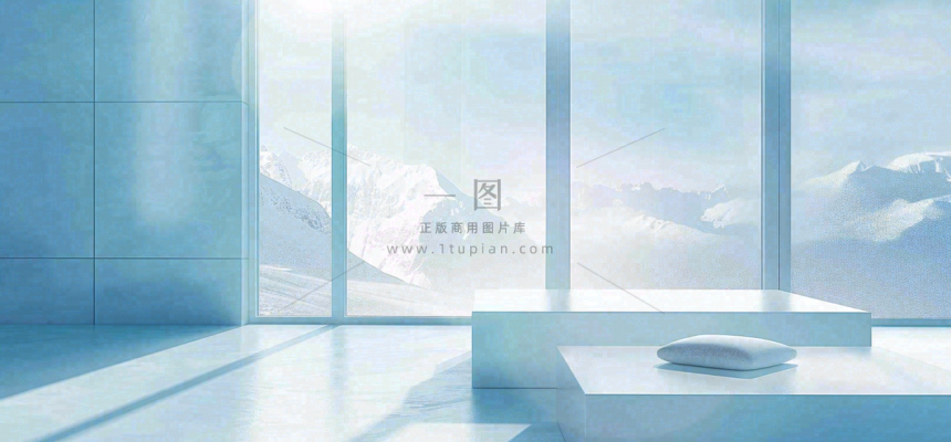 美妆护肤3d展台清新背景